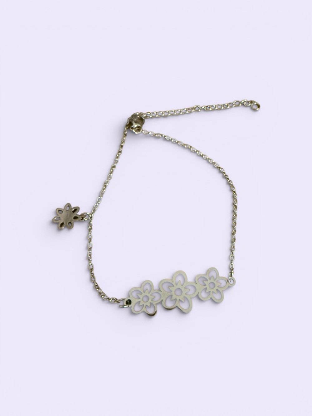 Flower Anklet in Stainless Steel